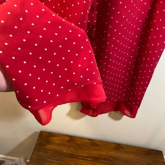Lauren Ralph Lauren Red White Pock Dot Dress Pants Size Large - Picture 4 of 9